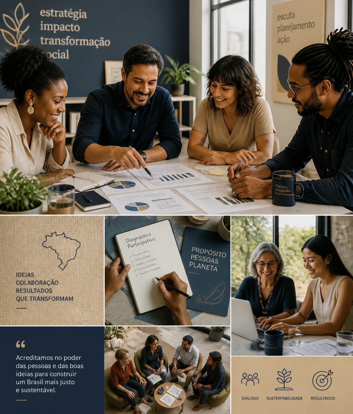 Equipe da JQC Soluções analisando documentos e planilhas de gestão de convênios
